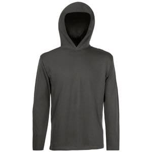 Футболка LONG SLEEVE HOODED T 160 - Футболка "Long Sleeve Hooded T", светлый графит_S, 100% х/б, 160 г/м2