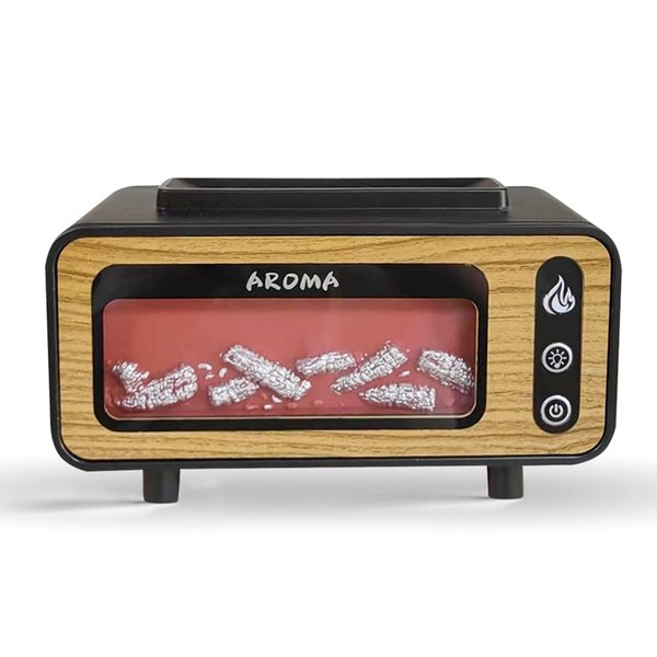 Светодиодный USB увлажнитель-аромадиффузор Vintage Fireplace, коричневый - Светодиодный USB увлажнитель-аромадиффузор Vintage Fireplace, коричневый