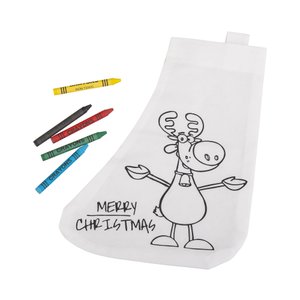 мешок-раскраска "merry christmas" с восковыми мелками