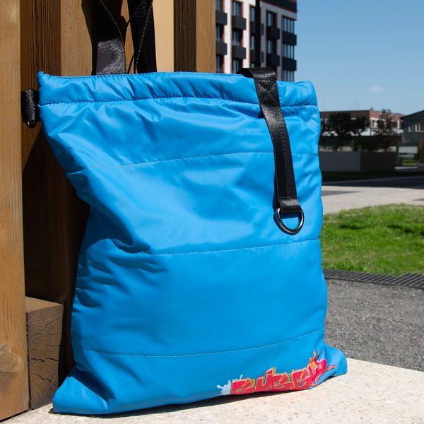 Шоппер Superbag Bubble, стёганый, с магнитной кнопкой - Шоппер Superbag Bubble, стёганый, с магнитной кнопкой (голубой с черным)