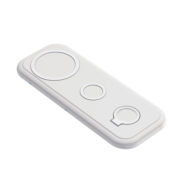 Настольная беспроводная (15W) зарядная станция "Snow Board" для смартфона, часов и наушников - Настольная беспроводная (15W) зарядная станция "Snow Board" для смартфона, часов и наушников белый