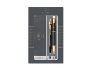 набор parker «im core black gt»: ручка шариковая, ручка перьевая
