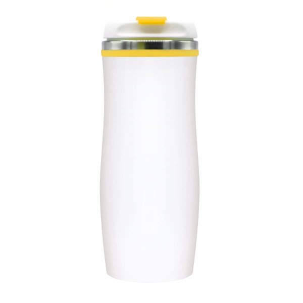 Термокружка Latte - Термокружка Latte, бело-желтый