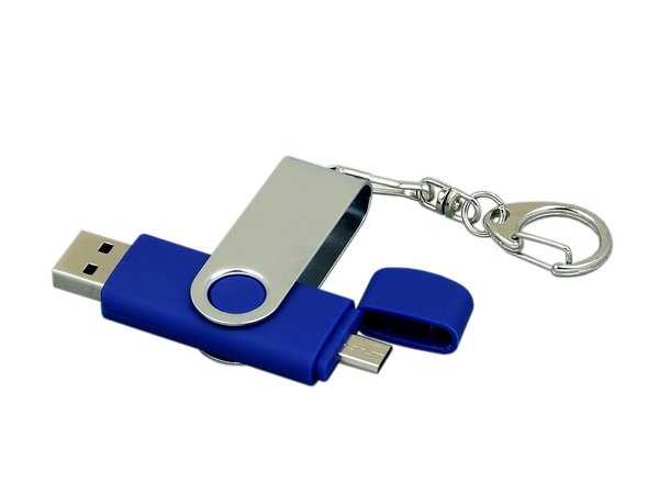 USB 2.0- флешка на 32 Гб с поворотным механизмом и дополнительным разъемом Micro USB - USB 2.0- флешка на 32 Гб с поворотным механизмом и дополнительным разъемом Micro USB