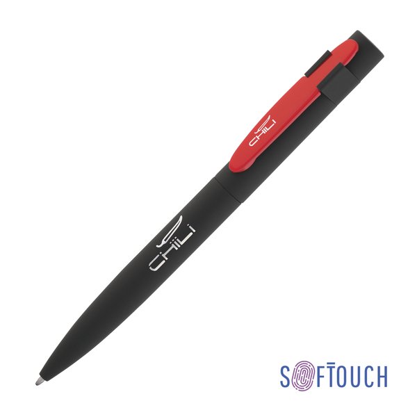 Ручка шариковая "Lip", покрытие soft touch - Ручка шариковая "Lip", покрытие soft touch черный с красным