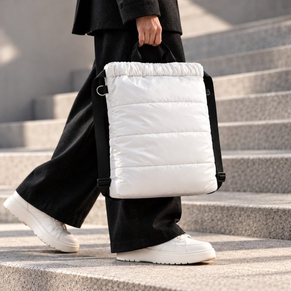 Рюкзак Superbag Bubble, стёганый, с внутренним карманом и креплением (карабин) - Рюкзак Superbag Bubble, стёганый, с внутренним карманом и креплением (карабин) (белый)