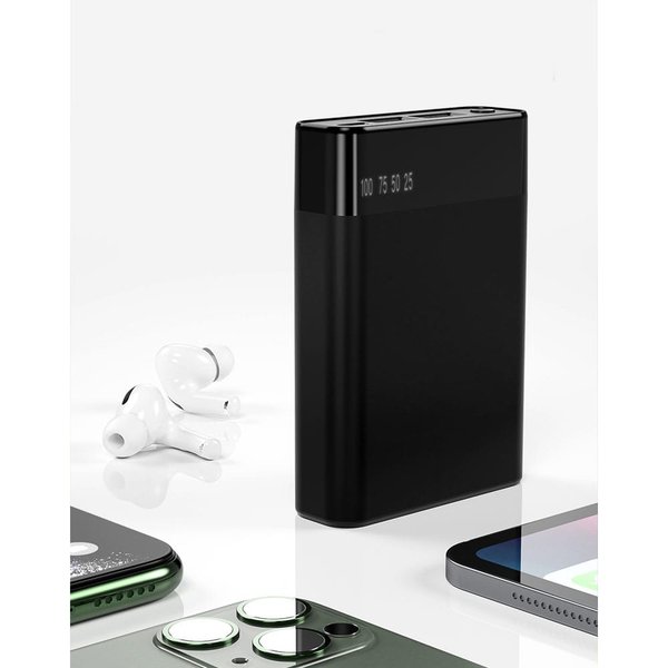 Внешний аккумулятор в металлическом корпусе Apria, 10000 mAh - Внешний аккумулятор в металлическом корпусе Apria, 10000 mAh, черный