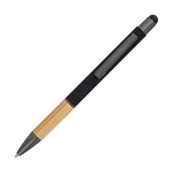 Шариковая ручка Kanuri из алюминия, черная - Шариковая ручка Kanuri из алюминия, черная