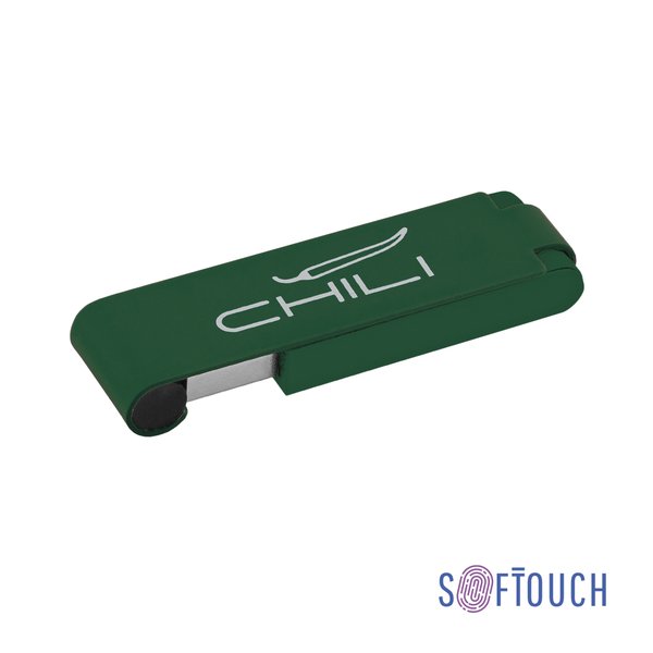 Флеш-карта "Case" 8GB, покрытие soft touch - Флеш-карта "Case" 8GB, покрытие soft touch темно-зеленый