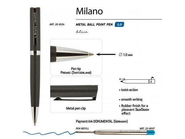 Ручка металлическая шариковая «Milano» - Ручка металлическая шариковая «Milano»