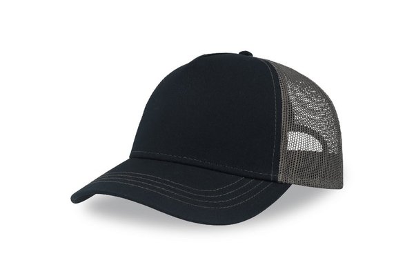 Бейсболка RAPPER CANVAS-S, 5 клиньев, пластиковая застёжка - Бейсболка "RAPPER CANVAS-S", 5 клиньев, тёмно-синий./т.-сер, пласт.заст., 100% полиэстер, 270 г/м2