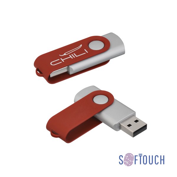 Флеш-карта "Vostok", объем памяти 16GB, покрытие soft touch# - Флеш-карта "Vostok", объем памяти 16GB, покрытие soft touch# красный