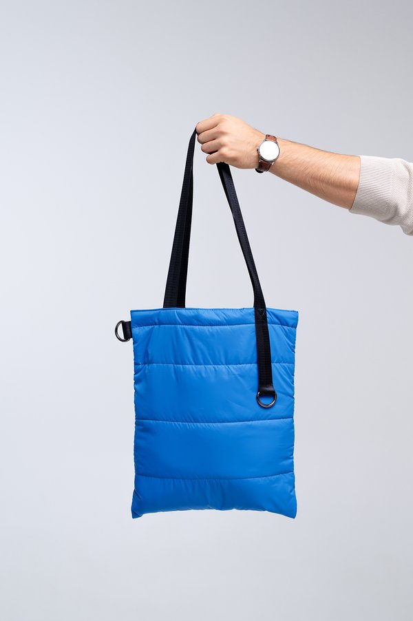 Шоппер Superbag Bubble, стёганый, с магнитной кнопкой - Шоппер Superbag Bubble, стёганый, с магнитной кнопкой (голубой с черным)