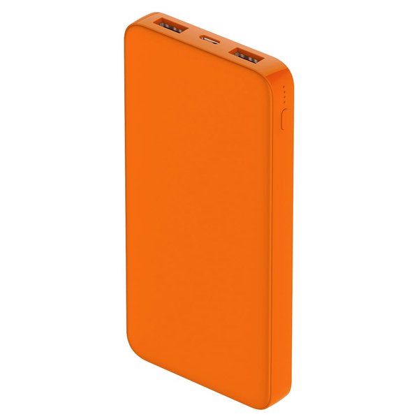 Внешний аккумулятор Polus, 10000 Mah, софт-тач покрытие - Внешний аккумулятор Polus, 10000 Mah, софт-тач покрытие, оранжевый