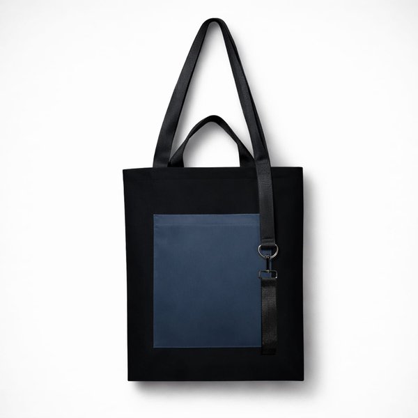 Шоппер Superbag Big Pocket, с карманом на молнии - Шоппер Superbag Big Pocket, с карманом на молнии (черный с темно-серым)