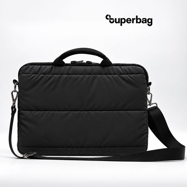 Сумка для ноутбука Superbag Bubble, стёганая, на молнии, с регулируемой лямкой - Сумка для ноутбука Superbag Bubble, стёганая, на молнии, с регулируемой лямкой (черный)
