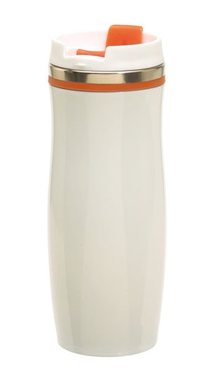 дорожная кружка crema, двустенная, оранжевая