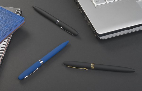 Ручка шариковая "Moon" покрытие soft touch - Ручка шариковая "Moon" покрытие soft touch черный с золотом