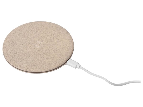 Беспроводное зарядное устройство «Wheatty» из пшеничной соломы, 5W - Беспроводное зарядное устройство «Wheatty» из пшеничной соломы, 5W