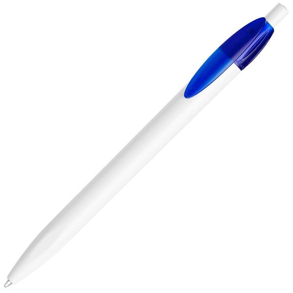 Ручка шариковая X-1 WHITE, белый/желтый непрозрачный клип, пластик - X-1, ручка шариковая, синий/белый, пластик