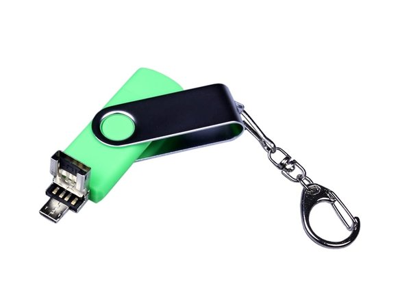 USB 3.0/micro USB/Type-C- флешка на 32 Гб с поворотным механизмом - USB 3.0/micro USB/Type-C- флешка на 32 Гб с поворотным механизмом
