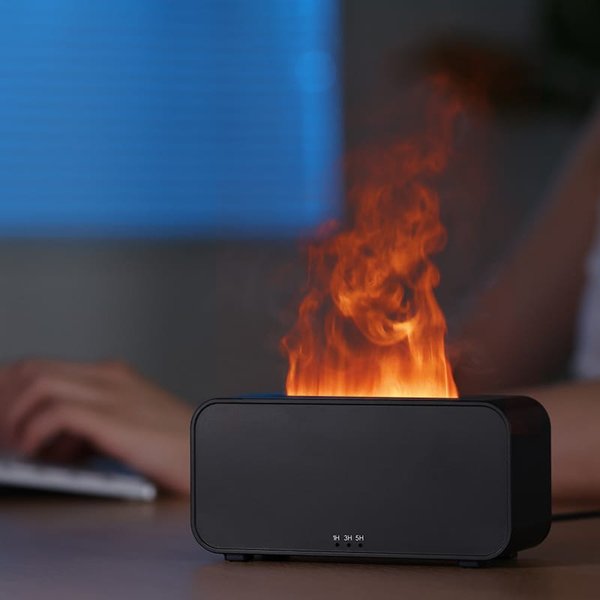 Светодиодный USB увлажнитель-ароматизатор Lumor RGB, черный - Светодиодный USB увлажнитель-ароматизатор Lumor RGB, черный