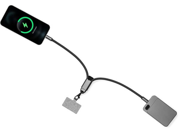 Ремешок-держатель для телефона с зарядным кабелем USB-C - USB-C «Lany Wristband Charge Eco» - Ремешок-держатель для телефона с зарядным кабелем USB-C - USB-C «Lany Wristband Charge Eco»