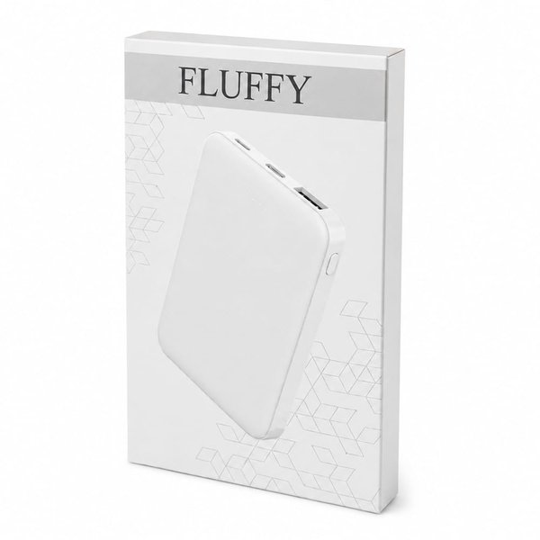 Внешний аккумулятор Fluffy, 5000 Mah - Внешний аккумулятор Fluffy, 5000 Mah, белый