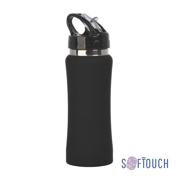 Бутылка для воды "Индиана" 600 мл, покрытие soft touch - Бутылка для воды "Индиана" 600 мл, покрытие soft touch черный