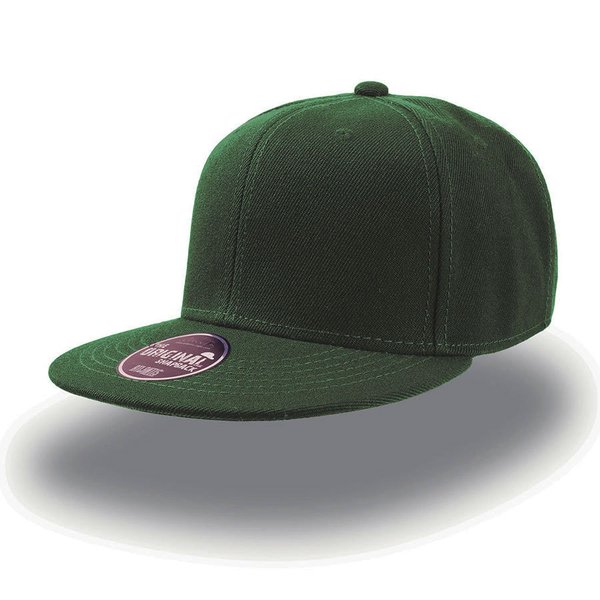 Бейсболка SNAP BACK, 6 клиньев, пластиковая застежка - Бейсболка "SNAP BACK", 6 клиньев, пластик. застежка, зеленый,100% п/э,100% х/б, 400 гр/м2