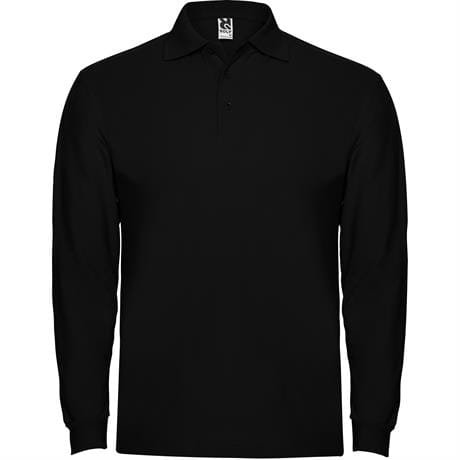 Футболка поло ESTRELLA L/S мужская - Футболка поло ESTRELLA L/S мужская, ЧЕРНЫЙ 3XL