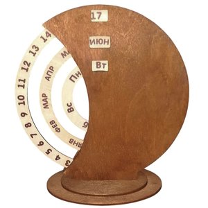 вечный календарь из дерева time коричневый