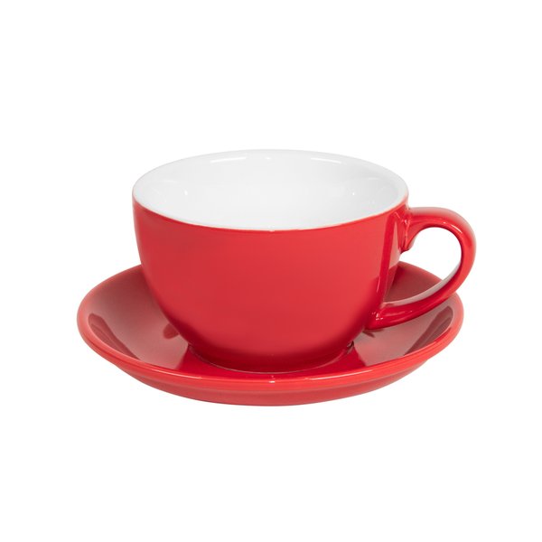 Чайная/кофейная пара CAPPUCCINO - Чайная/кофейная пара CAPPUCCINO, красный, 260 мл, фарфор