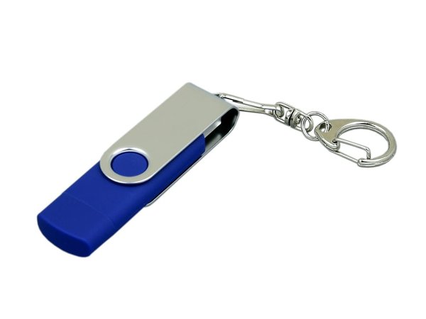 USB 2.0- флешка на 32 Гб с поворотным механизмом и дополнительным разъемом Micro USB - USB 2.0- флешка на 32 Гб с поворотным механизмом и дополнительным разъемом Micro USB