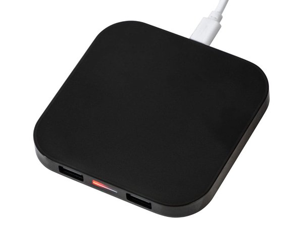 Беспроводная зарядка «Tile» с 2 USB-A, 5 Вт - Беспроводная зарядка «Tile» с 2 USB-A, 5 Вт
