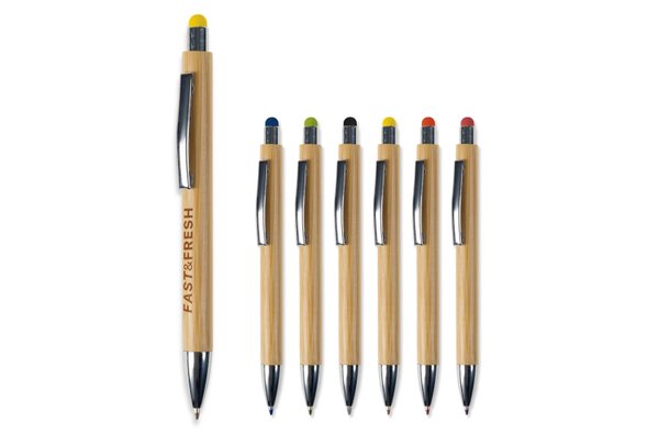 Ручка шариковая New York bamboo со стилусом - Ручка шариковая New York bamboo со стилусом