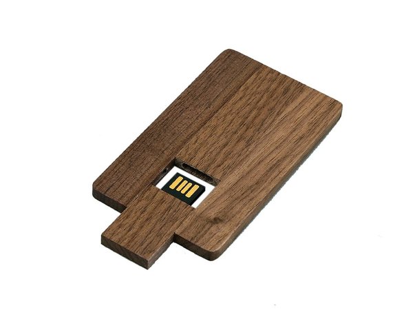 USB 2.0- флешка на 32 Гб в виде деревянной карточки с выдвижным механизмом - USB 2.0- флешка на 32 Гб в виде деревянной карточки с выдвижным механизмом