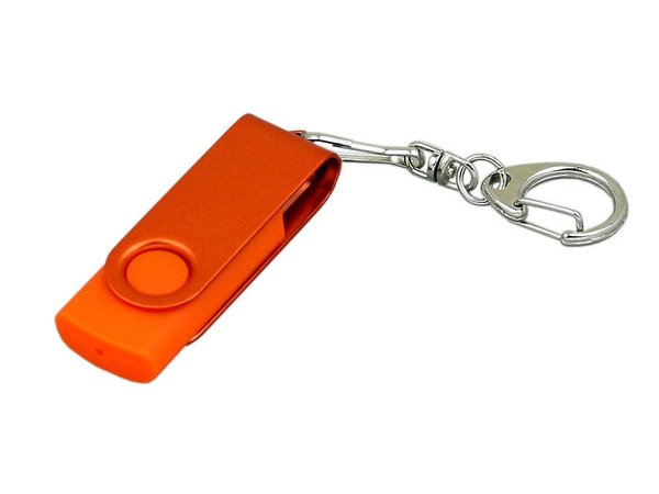 USB 3.0- флешка промо на 64 Гб с поворотным механизмом и однотонным металлическим клипом - USB 3.0- флешка промо на 64 Гб с поворотным механизмом и однотонным металлическим клипом