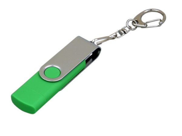 USB 2.0- флешка на 32 Гб с поворотным механизмом и дополнительным разъемом Micro USB - USB 2.0- флешка на 32 Гб с поворотным механизмом и дополнительным разъемом Micro USB