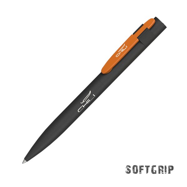 Ручка шариковая "Lip SOFTGRIP" - Ручка шариковая "Lip SOFTGRIP" черный с оранжевым