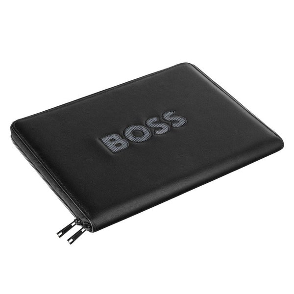 Папка для конференций на молнии A4 Boss Cut Out черная и серая - Папка для конференций на молнии A4 Boss Cut Out черная и серая