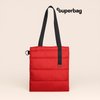 Шоппер Superbag Bubble, стёганый, с магнитной кнопкой (красный с черным)