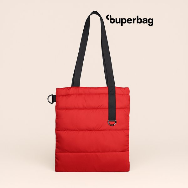 Шоппер Superbag Bubble, стёганый, с магнитной кнопкой - Шоппер Superbag Bubble, стёганый, с магнитной кнопкой (красный с черным)