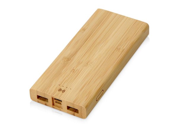 Внешний беспроводной аккумулятор из бамбука «Bamboo Air», 10000 mAh - Внешний беспроводной аккумулятор из бамбука «Bamboo Air», 10000 mAh