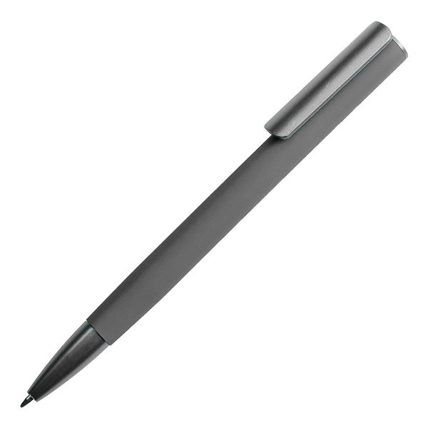 Ручка шариковая ELEGANCE с покрытием soft touch - Ручка шариковая ELEGANCE с покрытием soft touch, серый/темно-серый, металл, пластик
