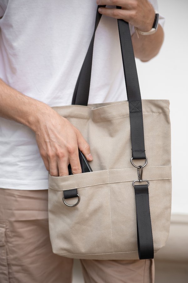 Шоппер Superbag ZIP, с двумя карманами и молнией - Шоппер Superbag ZIP, с двумя карманами и молнией (песочный)