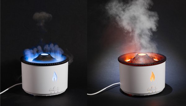 Увлажнитель воздуха "Smart Volcano"с пультом ДУ, функцией ароматерапии и интерьерной подсветкой - Увлажнитель воздуха "Smart Volcano"с пультом ДУ, функцией ароматерапии и интерьерной подсветкой белый с черным