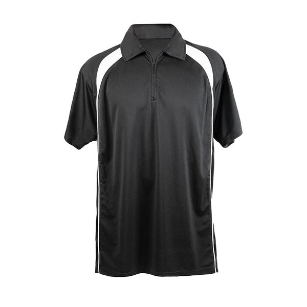 Поло мужское PALLADIUM 140 - Поло "Palladium", черный с белым_2XL, 100% полиэстер, 140 г/м2
