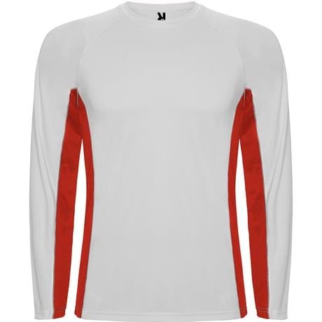 Спортивная футболка SHANGHAI L/S мужская - Спортивная футболка SHANGHAI L/S мужская, БЕЛЫЙ/КРАСНЫЙ L