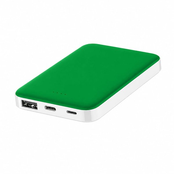 Внешний аккумулятор Fluffy, 5000 Mah - Внешний аккумулятор Fluffy, 5000 Mah, зеленый